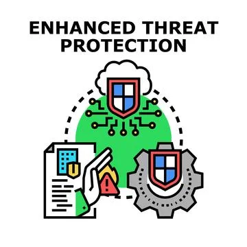 Cybersecurity system protecting digital information and data threats 스톡 일러스트