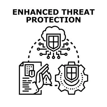 Cybersecurity system protecting digital information and data threats Stock Illustration
