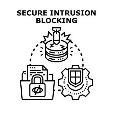 Cybersecurity system providing secure data protection, preventing unauthorize Stock Illustration