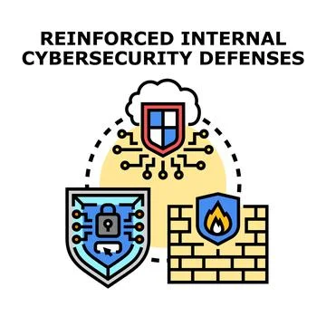Cybersecurity system reinforcing digital defenses and data protection Stock Illustration