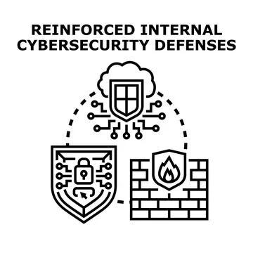 Cybersecurity system reinforcing digital defenses and data protection Stock Illustration
