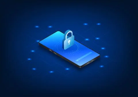 Cybersecurity technology built into smartphones has a security system. Prev.. 스톡 일러스트