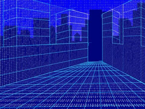 Cybersecurity Technology Hightech Security Guard 3d Illustration Stock Illustration