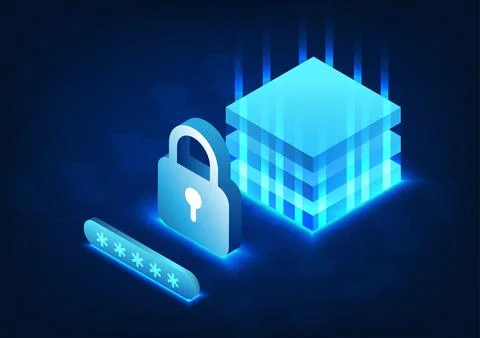 Cybersecurity Technology It is a technology to protect the server's data fr.. 스톡 일러스트