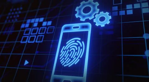 Cybersecurity Technology Mobile Digital Concept Иллюстрация