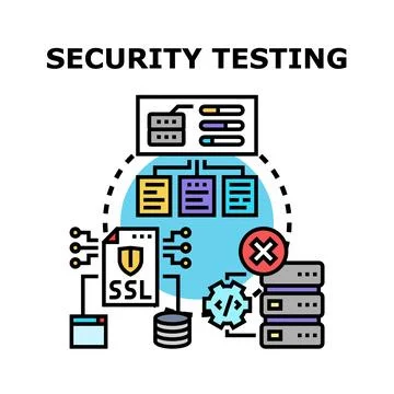 Cybersecurity testing protocol for safe data network 스톡 일러스트