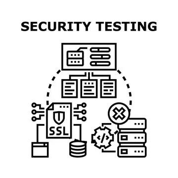 Cybersecurity testing protocol for safe data network Stock Illustration