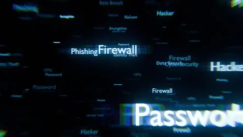 Cybersecurity text animation on futuristic background Stock Footage 315178028