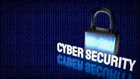 The Cybersecurity text on digital Background 3d rendering Illustrazione stock