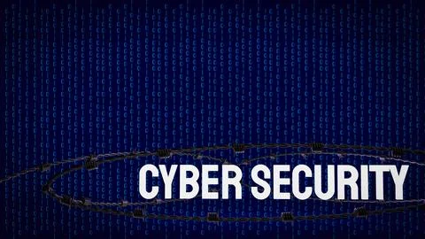 The Cybersecurity text on digital Background 3d rendering Illustrazione stock