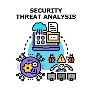 Cybersecurity threat analysis identifying digital risks and data protection Illustrazione stock