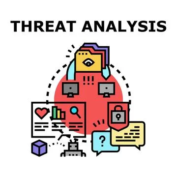 Cybersecurity threat analysis, protecting digital data network Stock Illustration