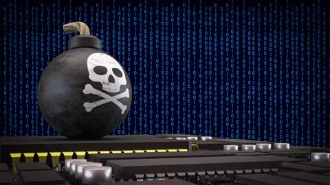 Cybersecurity Threat and Computer Chip Vulnerability in Digital Technology .. Stock Photos