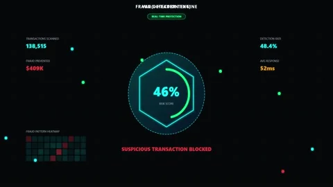 Cybersecurity Threat Detection HUD Interface Animation Stock Footage 340879865