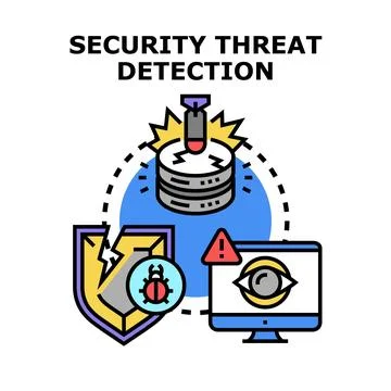 Cybersecurity threat detection system detecting vulnerabilities and risks イラスト素材