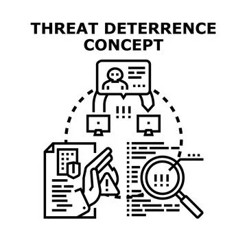 Cybersecurity threat deterrence concept preventing data breach Stock Illustration