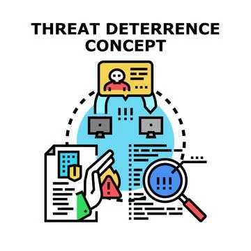 Cybersecurity threat deterrence concept preventing data breach Stock Illustration
