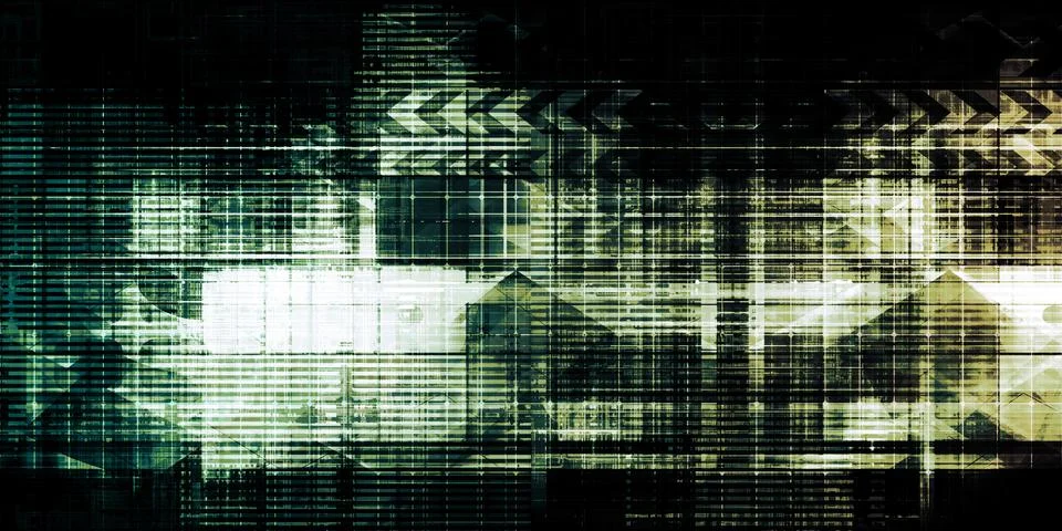 Cybersecurity Threat Intelligence Network Abstract Background Stock Illustration