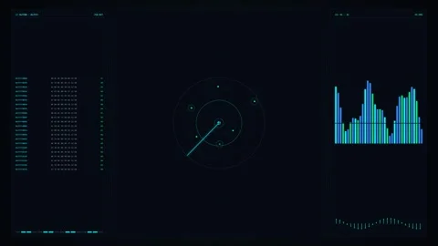 Cybersecurity Threat Matrix HUD Data Wall 스톡 동영상 345105464