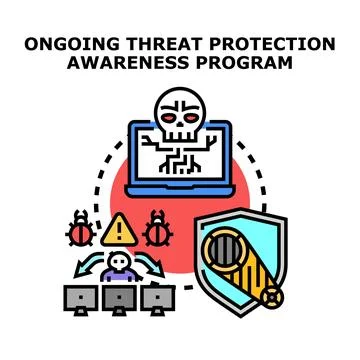 Cybersecurity threat protection awareness program concept Stock Illustration