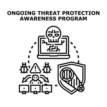 Cybersecurity threat protection awareness program concept Stock-Illustration