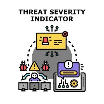 Cybersecurity threat severity indicator warning system Stockillustratie