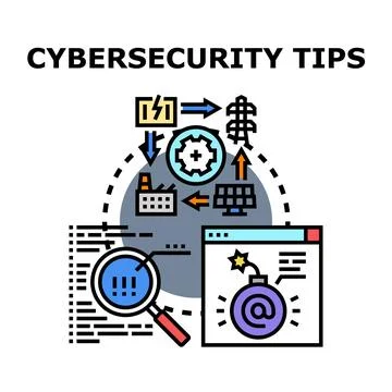 Cybersecurity tips protecting digital data from threats Illustrazione stock