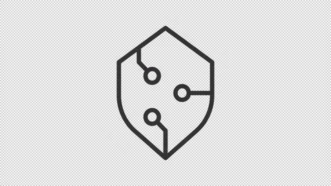 Cybersecurity ui icons line animation set Stock Footage 321855953