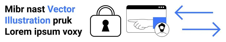 Cybersecurity, user authentication, data privacy, internet security, informat イラスト素材