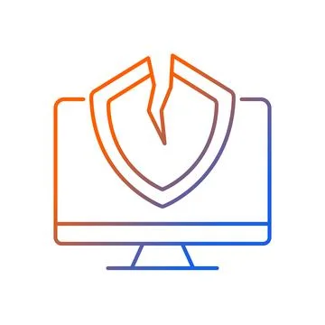 Cybersecurity vulnerability gradient linear vector icon Stock Illustration