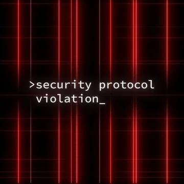 Cybersecurity Warning Screen with Red Laser Beams and Error Message Stock Illustration