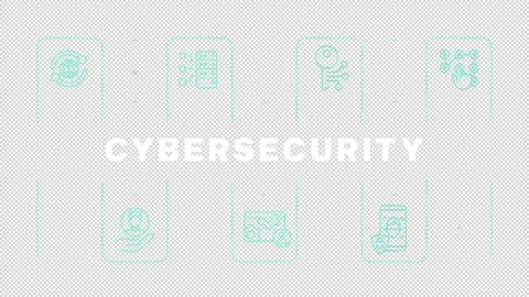 Cybersecurity word banner animation Stock Footage 288829262