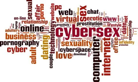 Cybersex word cloud Stock Illustration