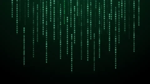 Cyberspace with binary code, matrix background with digits. Programming code Vidéo 153605971
