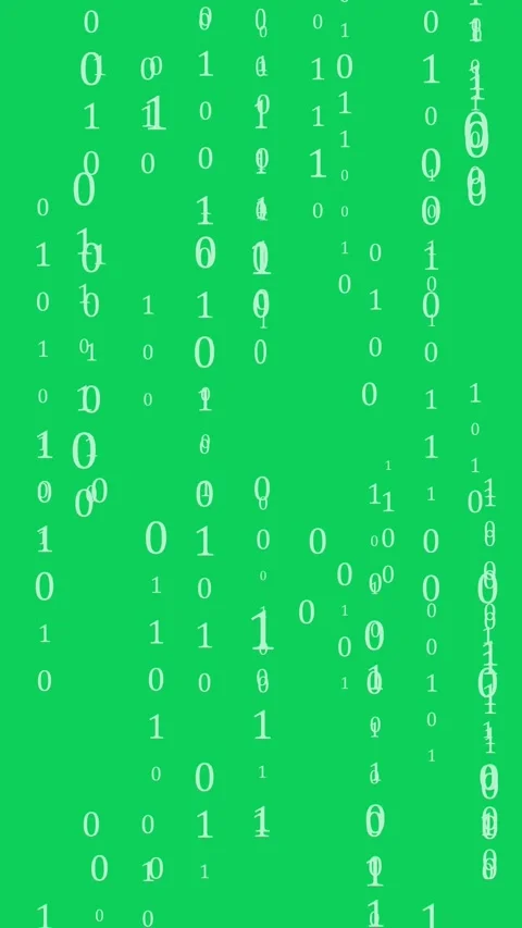 Cyberspace binary matrix digital bits 0 1 code technology rain green screen.. Video stock 301591649