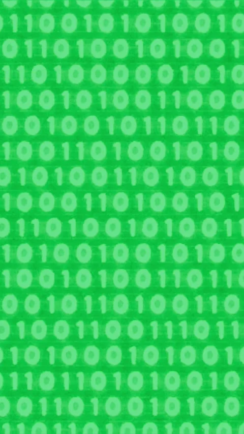 Cyberspace binary matrix digital bits 0 1 code technology rain green screen.. Video stock 301591650