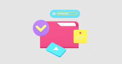 Cyberspace cloud computing data storage 3d icon animation with alpha channel Stock Footage 276414485