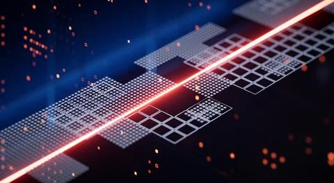 Cyberspace concept background, 3d rendering. Illustrazione stock