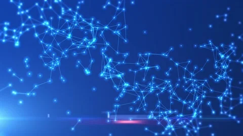Cyberspace data driven nodes and neon light Stock Footage 168875905