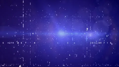 Cyberspace with digital binary code on blue background. 스톡 일러스트