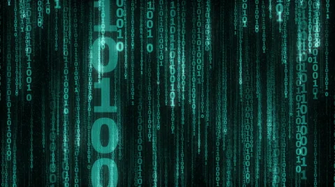 Cyberspace with digital falling lines, binary hanging chain - seamless loop Vídeos de archivo 59948332