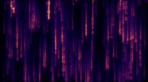 Cyberspace with digital falling lines, binary hanging chain - seamless loop Vidéo 60057869