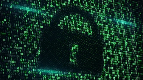 Cyberspace digital lock loopable background Stock Footage 36193900