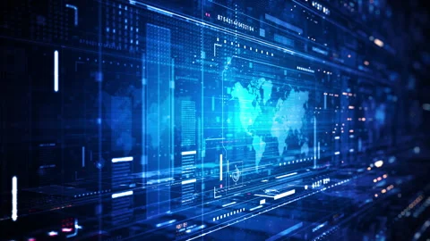 Cyberspace environment for technology digital background, Transfer digital Stock Footage 247940797