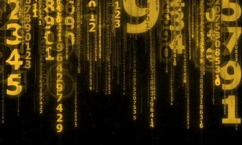 Cyberspace with falling digital lines Stockillustratie