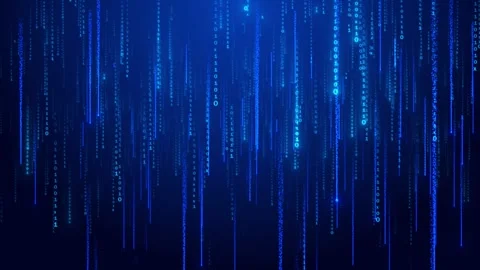 Cyberspace future technology digital network binary matrix binary code. Concept Stock Footage 294943961