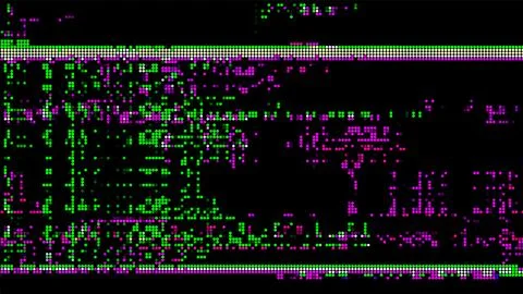 Cyberspace glitch pattern on dark background Stock Illustration