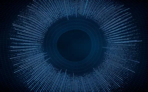 Cyberspace with glowing wave lines, 3d rendering. Stock Illustration