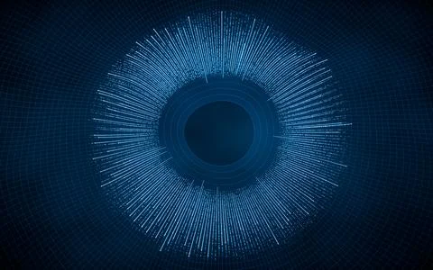 Cyberspace with glowing wave lines, 3d rendering. Stock Illustration