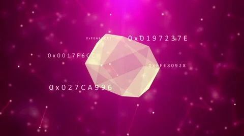 Cyberspace with hexadecimal code, low poly geometric technology. 4K loop. Stock Footage 61590286